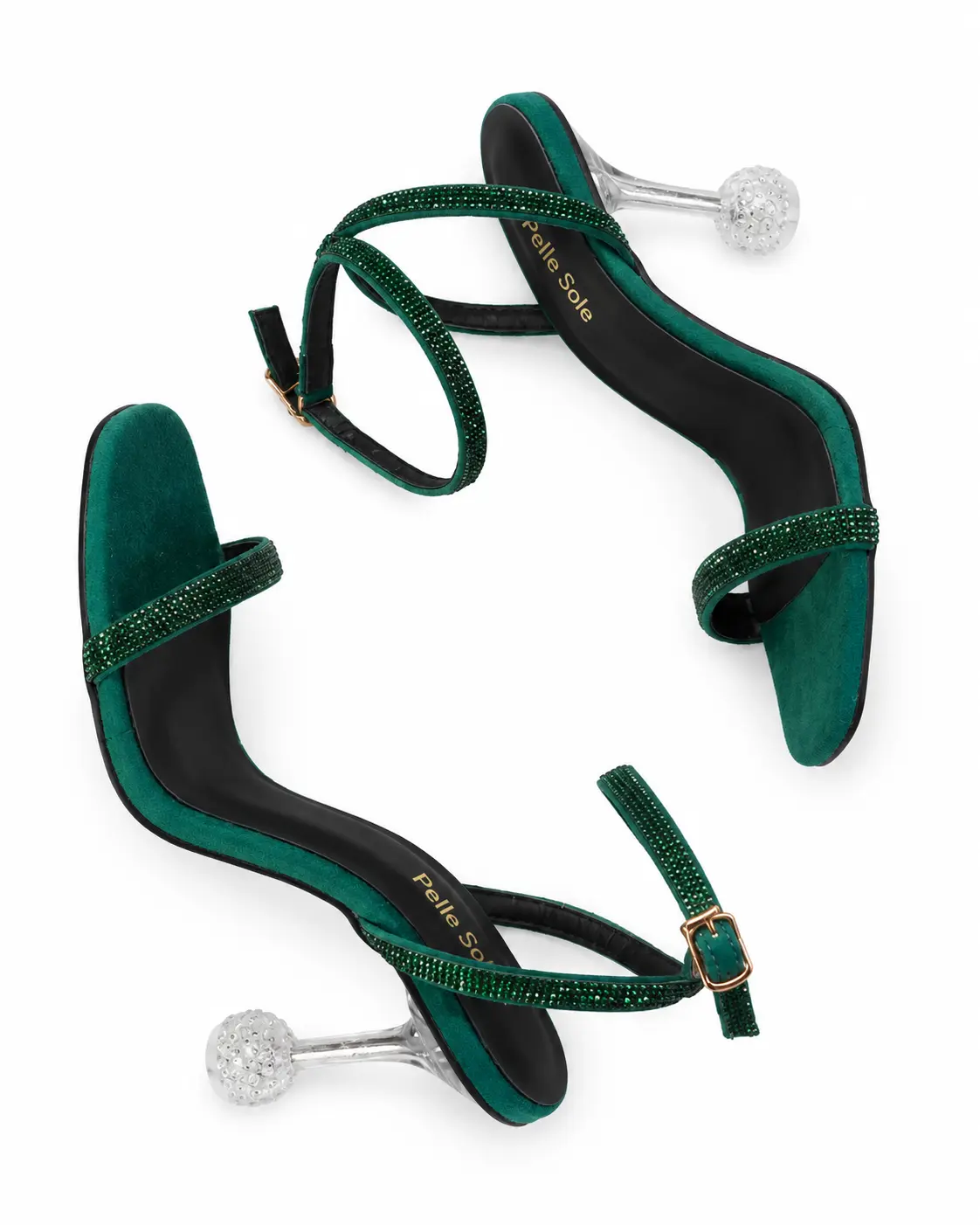 Diamante Strap Square Heels | Pelle Sole — alternate view